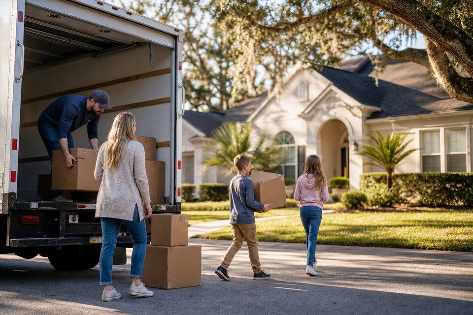 Family moving into a home in Ocala