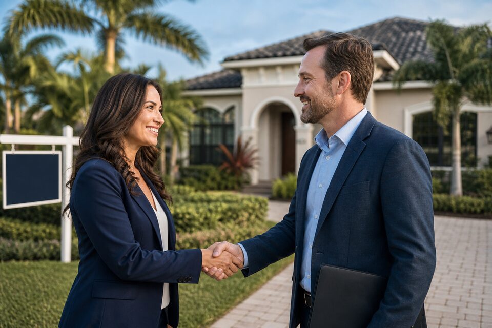 Realtor and mortgage partner handshake
