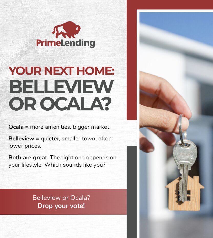 Your next home: Belleview or Ocala? Vote with Lori Meaney, local mortgage expert.